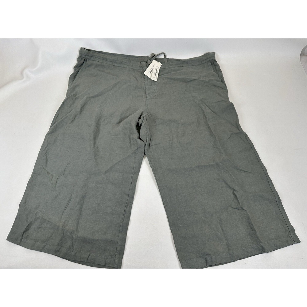 Juicy Couture Men's Linen Pants Wide Leg Capri Shorts Green Size XXL NWT
